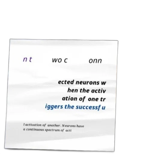 diagram, illustrating, concept, two, connected, neurons, where, activation transparent PNG cut-out