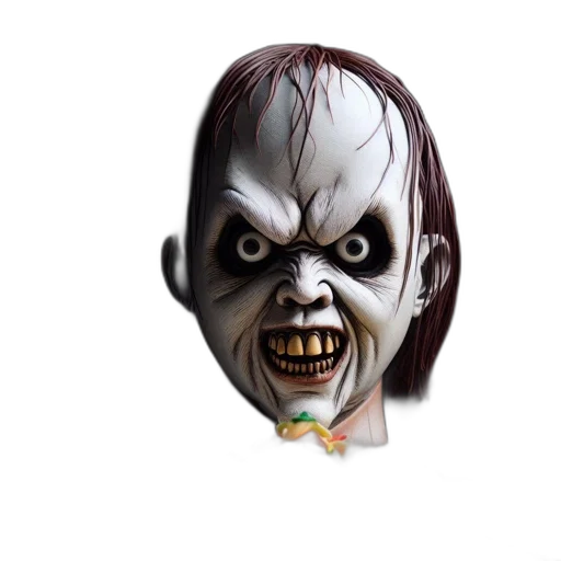 face, creature, mask, 3d render, concept art, photorealistic, pixel art, menacing transparent PNG cut-out