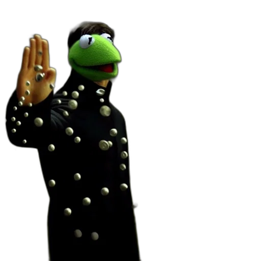 jacket, staff, 3d render, concept art, individual, decked, black, stands transparent PNG cut-out