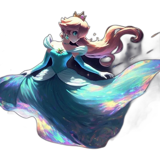 dress, crown, staff, dragon, concept art, fantasy art, pixel art, watercolor transparent PNG cut-out