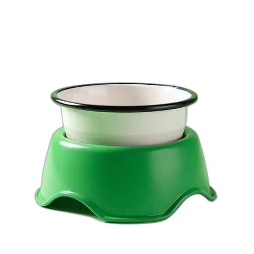furniture, bottle, 3d render, green, plastic, dog, bowl, enamel transparent PNG cut-out