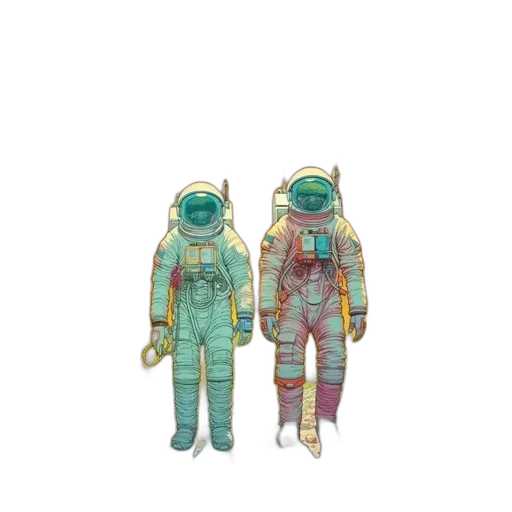 jacket, robot, mask, concept art, pixel art, 3d render, vaporwave, outer space transparent PNG cut-out