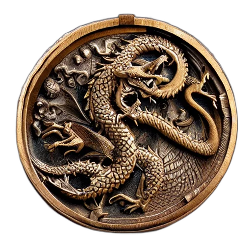 dragon, jewelry, fantasy art, 3d render transparent PNG cut-out