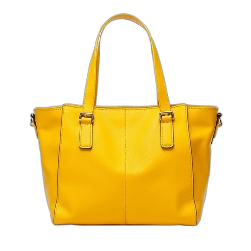 golden, yellow, leather, handbag, shiny, finish, silver, buckle transparent PNG cut-out
