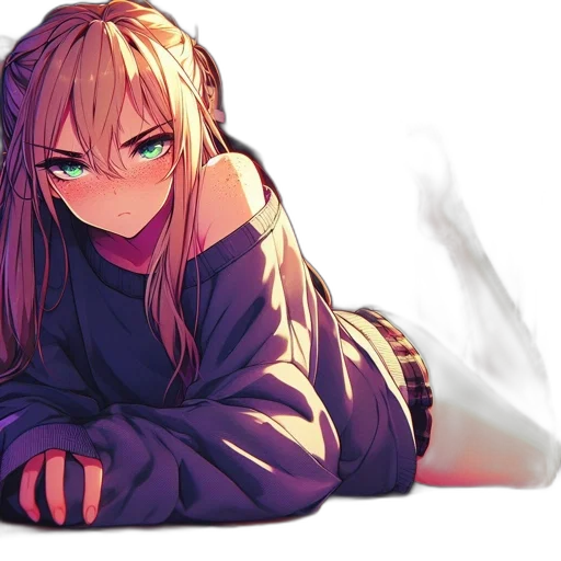 jacket, dragon, weapon, face, anime, pixel art, cyberpunk, concept art transparent PNG cut-out