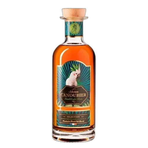 bottle, canoubier, selection, rum, colorful, label, featuring, bird transparent PNG cut-out