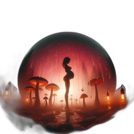 umbrella, hat, mask, concept art, fantasy art, watercolor, photorealistic, fog transparent PNG cut-out