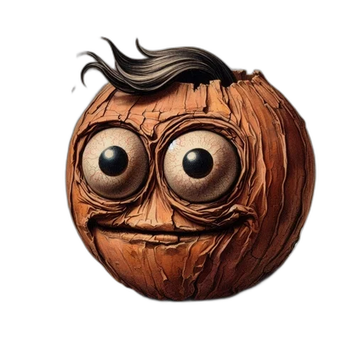 face, mask, tree, creature, 3d render, concept art, photorealistic, cartoon transparent PNG cut-out
