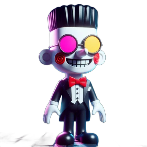 robot, staff, hat, creature, 3d render, concept art, cartoon, pixel art transparent PNG cut-out