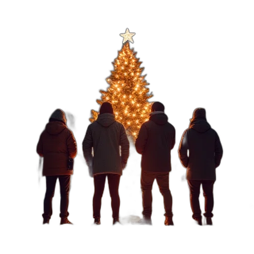tree, jacket, staff, 3d render, concept art, snow, band, flyer transparent PNG cut-out
