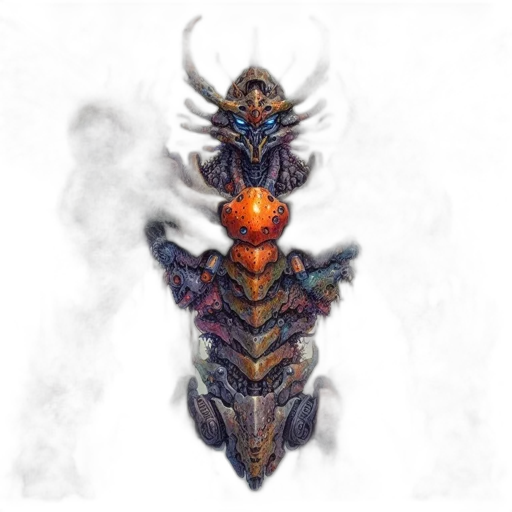 dragon, mask, creature, sword, fantasy art, concept art, pixel art, watercolor transparent PNG cut-out