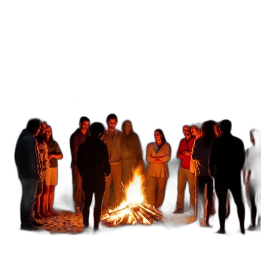 staff, jacket, mask, concept art, 3d render, pixel art, fire, night transparent PNG cut-out