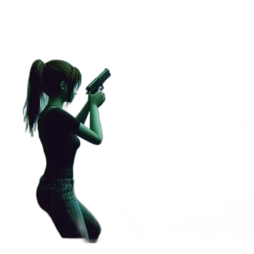 weapon, dress, robot, staff, 3d render, concept art, pixel art, photorealistic transparent PNG cut-out