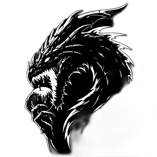 dragon, mask, creature, staff, fantasy art, concept art, pixel art, comic book art transparent PNG cut-out