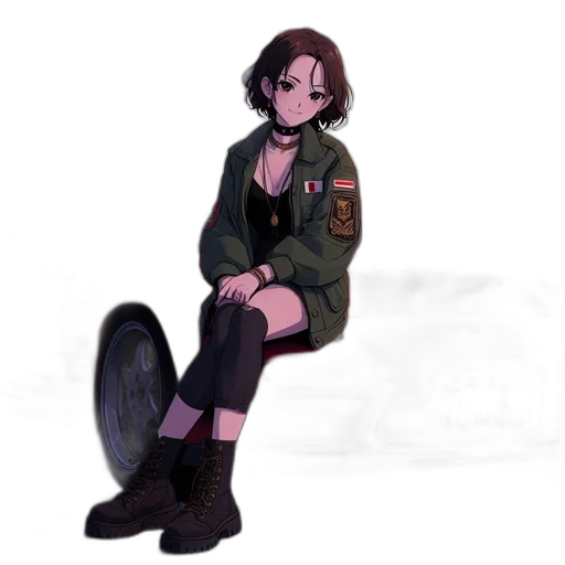 jacket, weapon, staff, dress, concept art, pixel art, watercolor, cartoon transparent PNG cut-out