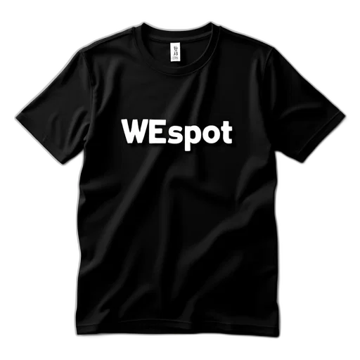 weapon, 3d render, black, t-shirt, word, wespot, white, stylized transparent PNG cut-out