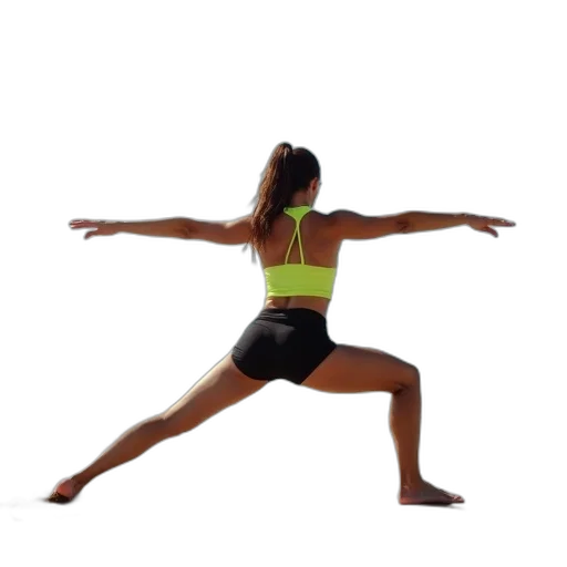 woman, doing, stretches, beach, words, leap, into, fitness transparent PNG cut-out