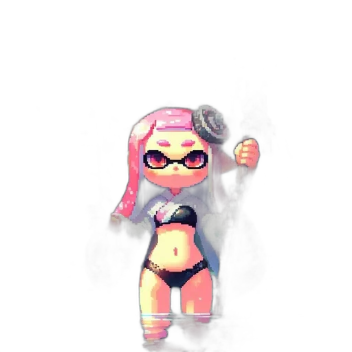 weapon, dress, robot, staff, concept art, watercolor, 3d render, vaporwave transparent PNG cut-out