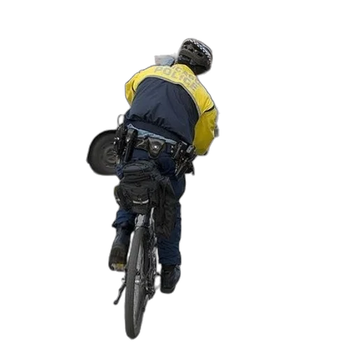 jacket, staff, two, police, officers, bicycles, city, street transparent PNG cut-out