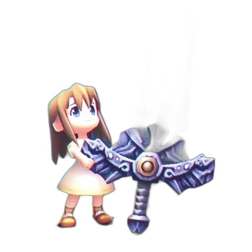 weapon, sword, robot, staff, pixel art, 3d render, concept art, fantasy art transparent PNG cut-out