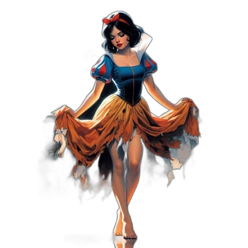 dress, concept art, fantasy art, comic book art, cartoon, female, character, possibly transparent PNG cut-out