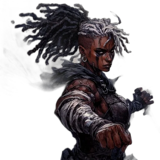 hair, staff, dragon, weapon, concept art, fantasy art, comic book art, photorealistic transparent PNG cut-out