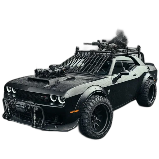 car, robot, concept art, 3d render, heavily, armored, figure, tactical transparent PNG cut-out