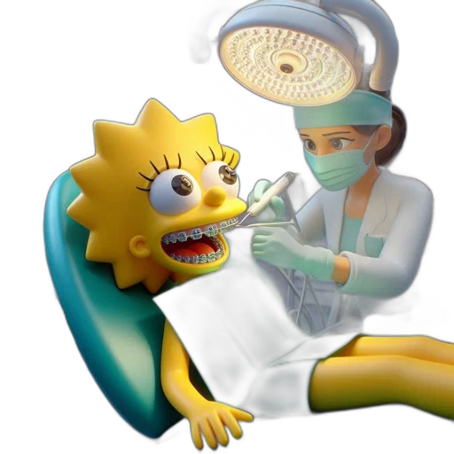 mask, 3d render, animation, lisa, simpson, visits, dental, clinic transparent PNG cut-out