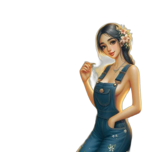 dress, jewelry, flower, fantasy art, pixel art, photorealistic, concept art, golden transparent PNG cut-out