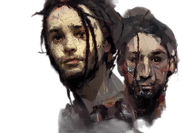 face, mask, concept art, photorealistic transparent PNG cut-out
