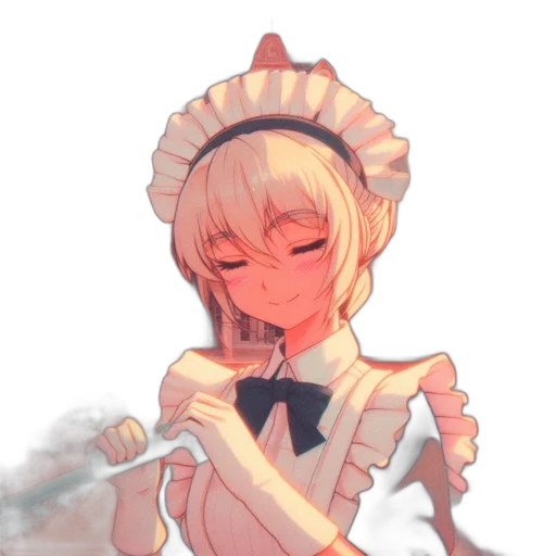 staff, weapon, robot, dress, pixel art, anime, concept art, watercolor transparent PNG cut-out