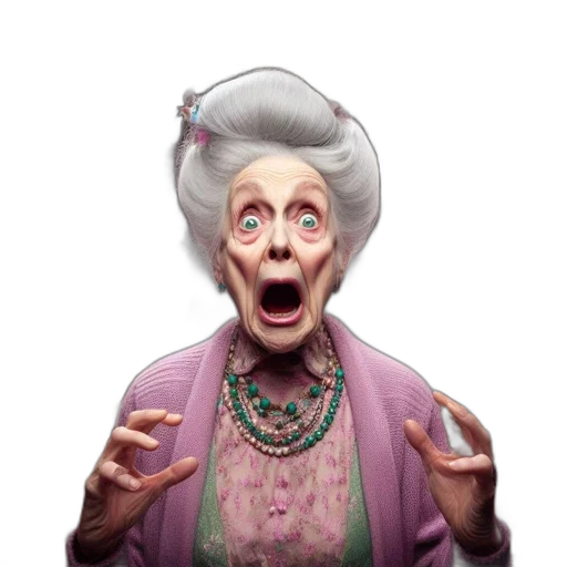 face, photorealistic, 3d render, concept art, elderly, woman, wearing, tiara transparent PNG cut-out