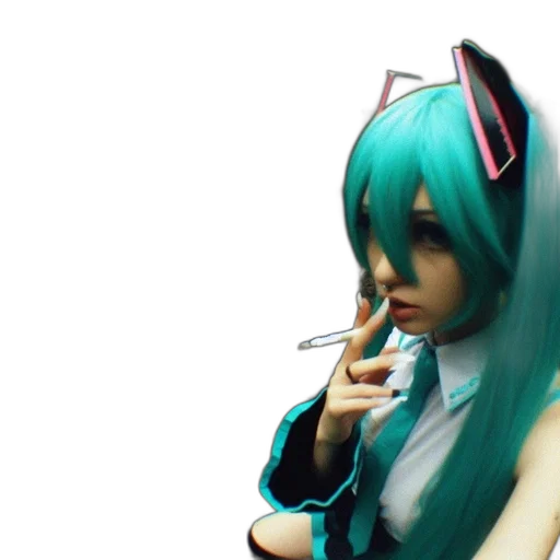 robot, staff, weapon, mask, 3d render, vaporwave, cyberpunk, anime transparent PNG cut-out