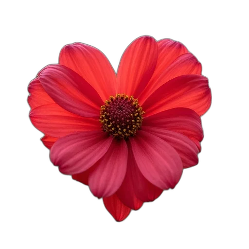 flower, crown, jewelry, photorealistic, 3d render, red, love, symbol transparent PNG cut-out