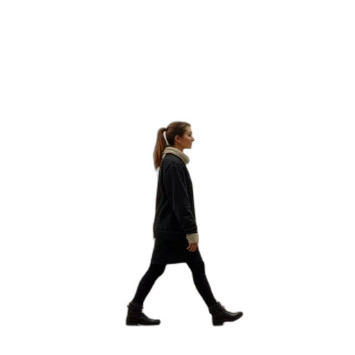 jacket, dress, staff, shoes transparent PNG cut-out