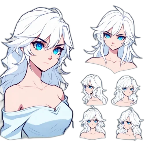 face, anime, concept art, fantasy art, pixel art, blue, pastel, monochrome transparent PNG cut-out