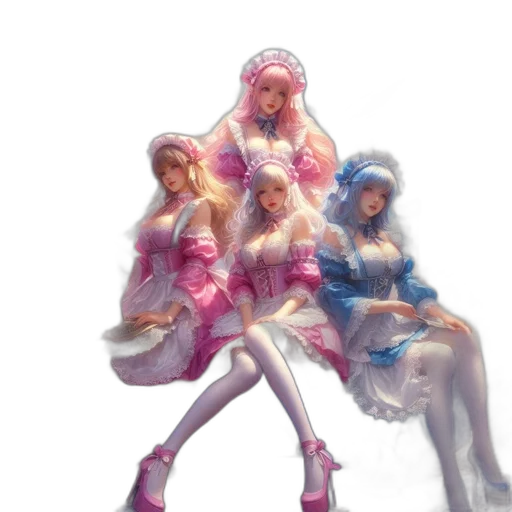 dress, staff, concept art, fantasy art, pixel art, 3d render, pastel, blue transparent PNG cut-out