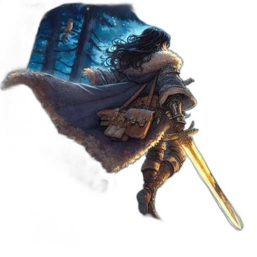 sword, hat, staff, weapon, fantasy art, concept art, watercolor, photorealistic transparent PNG cut-out