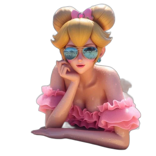 mask, crown, 3d render, concept art, cartoon, vaporwave, animated, woman transparent PNG cut-out