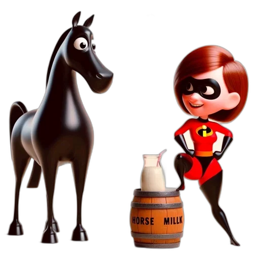 concept art, 3d render, cartoon, comic book art, elastigirl, stands, beside, anthropomorphic transparent PNG cut-out