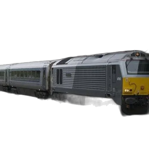 3d render, photorealistic, modern, passenger, train, yellow, front, stationed transparent PNG cut-out