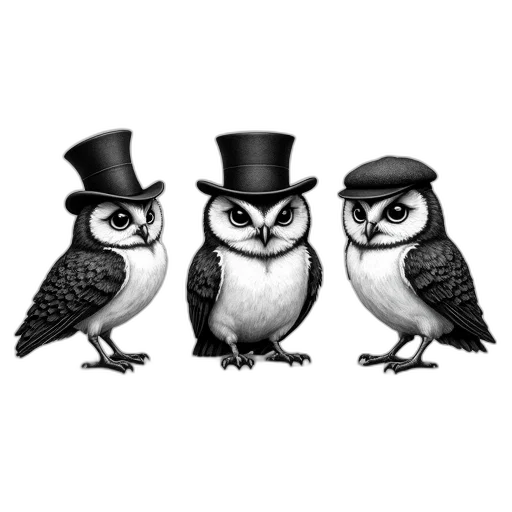 cartoon, concept art, photorealistic, pencil sketch, monochrome, collection, three, black transparent PNG cut-out