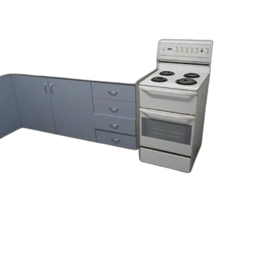 furniture, 3d render, kitchen, light transparent PNG cut-out