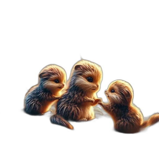 animal, creature, hair, concept art, photorealistic, watercolor, 3d render, three transparent PNG cut-out