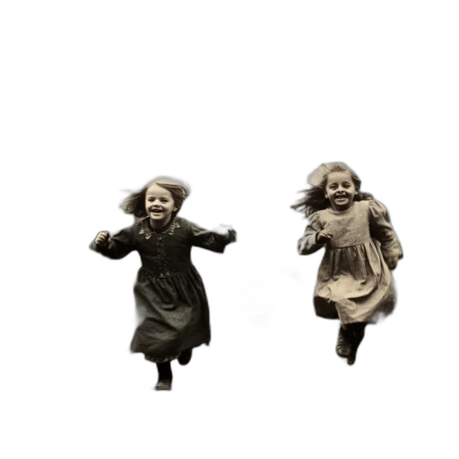 dress, photorealistic, 3d render, concept art, three, young, girls, run transparent PNG cut-out