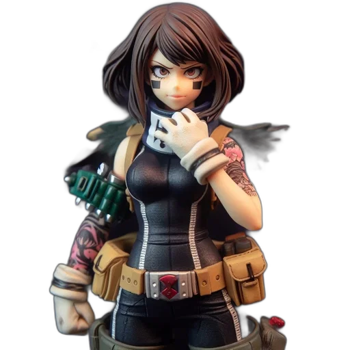 weapon, concept art, pixel art, 3d render, comic book art, animated, female, figure transparent PNG cut-out