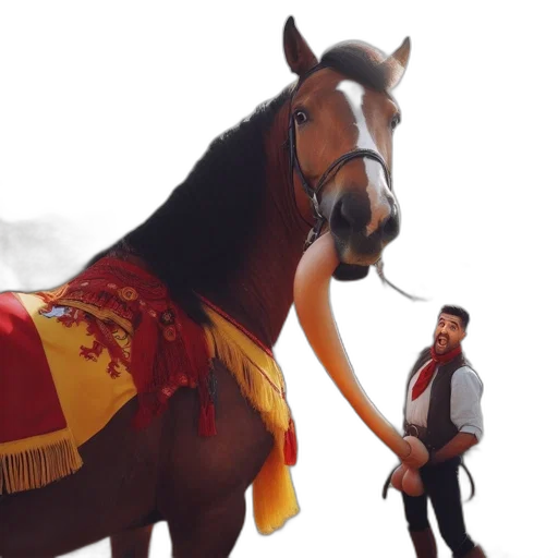 concept art, fantasy art, 3d render, photorealistic, fire, majestic, horse, distinctive transparent PNG cut-out