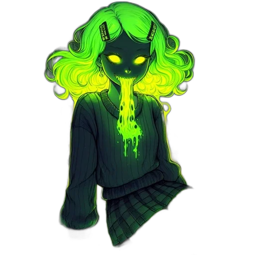 creature, hair, mask, jacket, concept art, pixel art, fantasy art, watercolor transparent PNG cut-out
