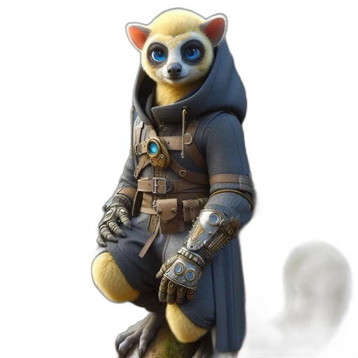 staff, animal, mask, creature, concept art, fantasy art, 3d render, comic book art transparent PNG cut-out