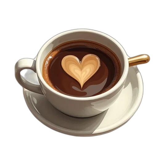food, photorealistic, 3d render, coffee transparent PNG cut-out